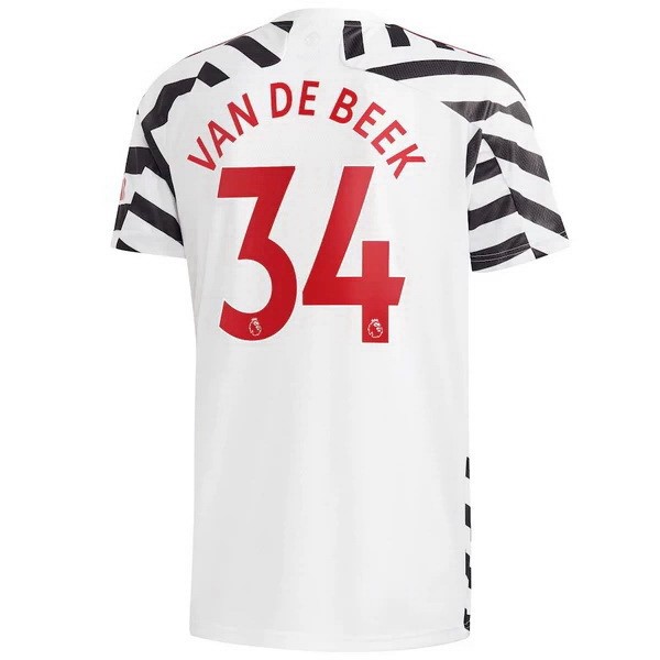 Maglia Manchester United NO.34 Van De Beek 3ª 2020-2021 Bianco